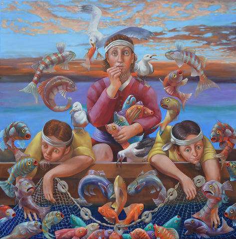 The Miraculous Draught of Fishes-Rosemarie Adcock