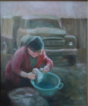 Russian Woman Pouring Seeds